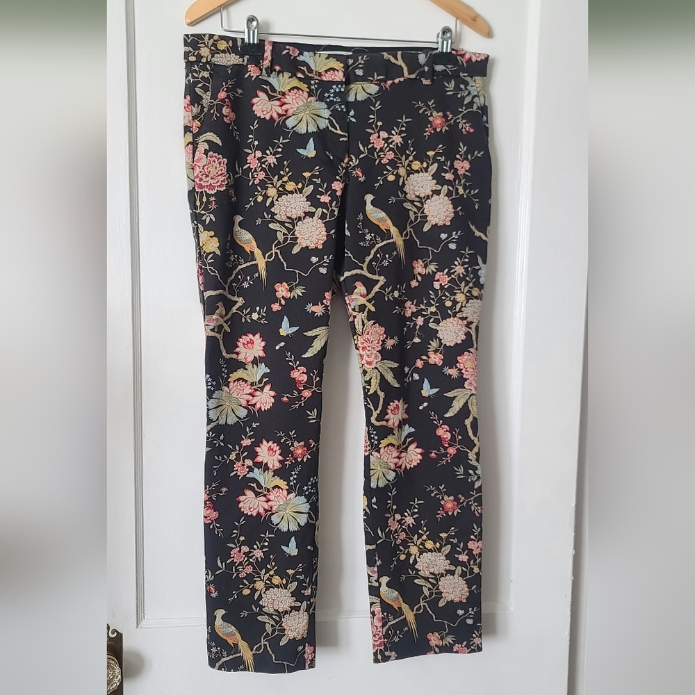 H&M Black Floral Ankle Pants